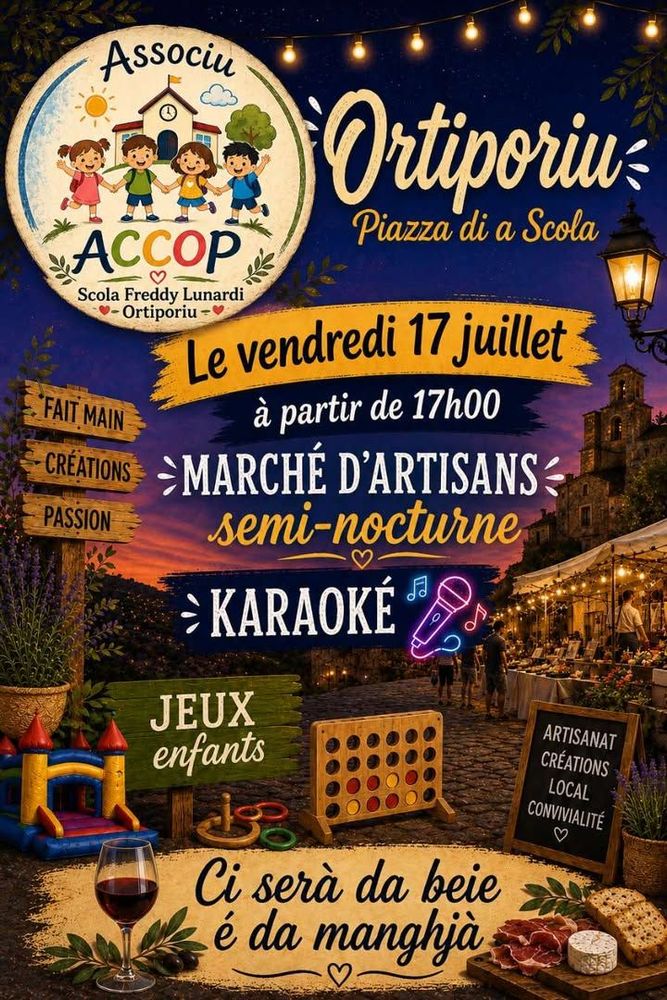 Marché d'artisans semi-nocturne à Ortiporiu