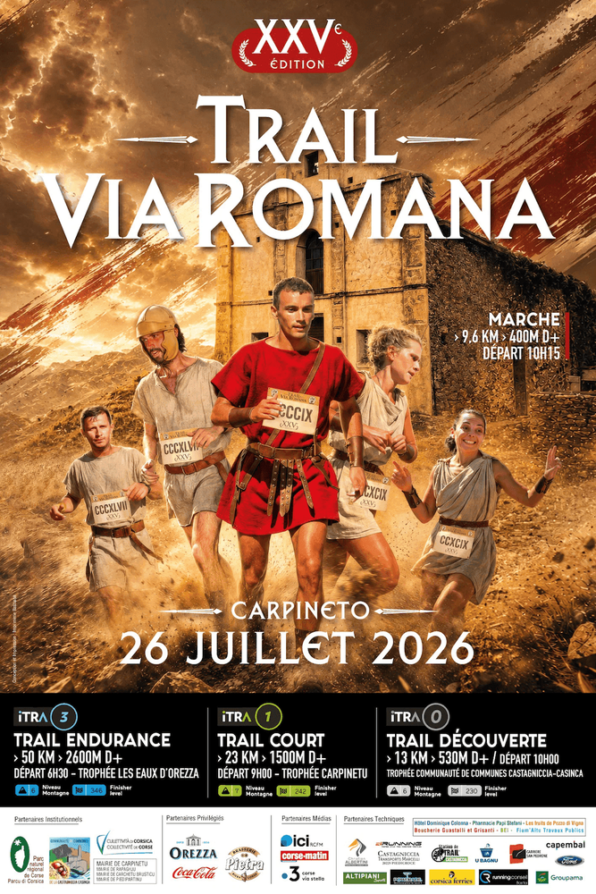 Trail Via Romana – XXVe édition : rendez-vous le 26 juillet à Carpineto !
